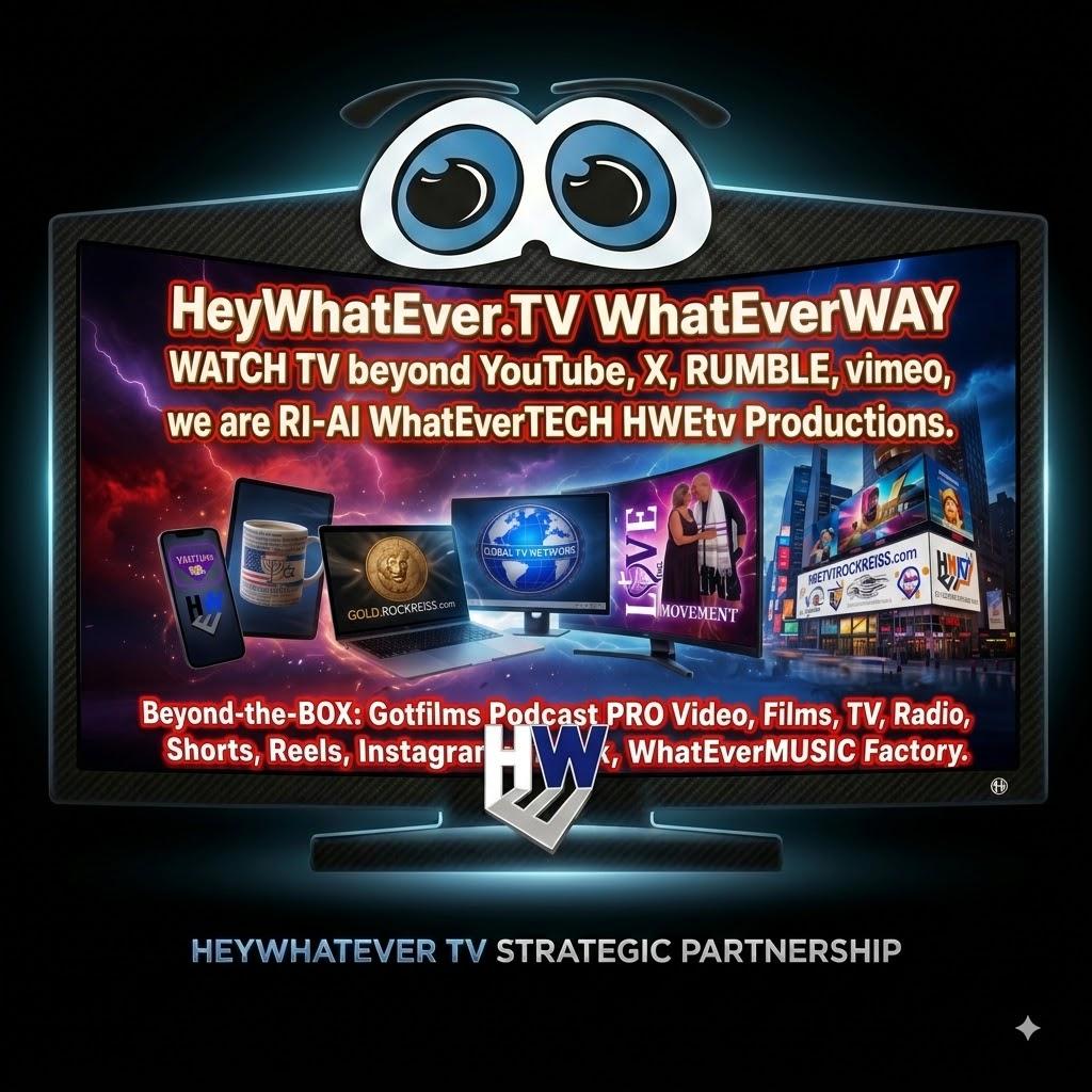 HeyWhatEver.TV WhatEverWAY: watch beyond YouTube, X, Rumble, and Vimeo — RI-AI WhatEverTECH HWETV Productions, Gotfilms, radio, shorts, and WhatEverMUSIC Factory